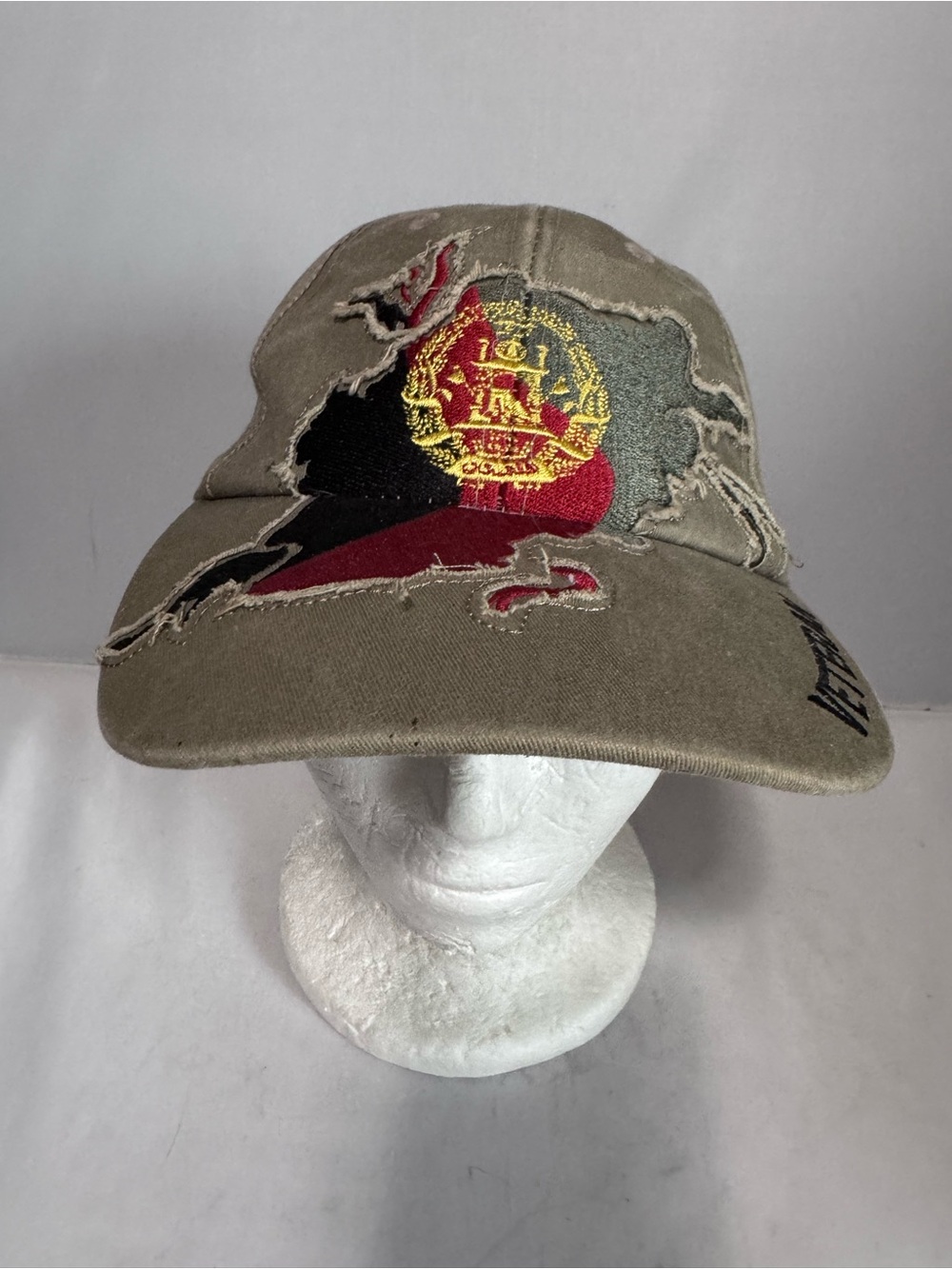 US Military Afghanistan Veteran Baseball Hat Eagle Crest 100% Cotton Cap